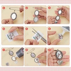 1 Box 100Pcs DIY 10 Sets Wedding Bouquet Photo Charms Making Kit Bridal