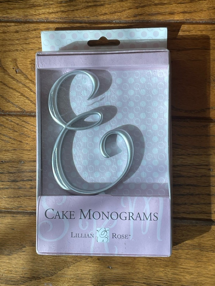 Letter E Silver Monogram Wedding Cake Topper Pick