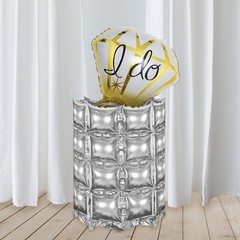 10 Silver 43″ x 11″ Square Design Mylar Foil Balloons Wall Backdrop Events