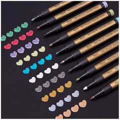 Metallic Marker Pens – Set of 10 Medium Point Metallic Markers 10 Bullet tip