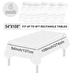 Plastic 54 X 108 Lace Paper Table Cloth Disposable for 6 Pack Lace Tablecloth
