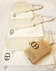 6 piece Set of Reusable Eco-Friendly 100% Cotton Muslin and Mesh Tote bags