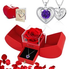 Dfilio Preserved Red Real Rose with I Love You 09. September(sapphire)