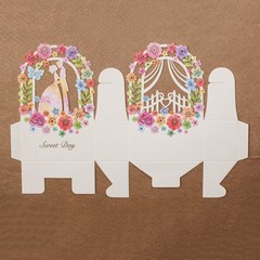 100pcs Favor Ribbon Gift Box Candy Boxes Wedding Boxes Gift Favor Flower Party