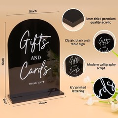 Black Acrylic Modern Wedding Sign, Ceremony and Reception Sign with Stand