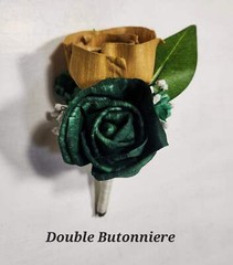 Green Black Gold Vintage Sola Wood Bridal Wedding Bouquet Accessories