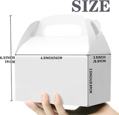 30 Easy-Assembly White Gable Treat Boxes – Perfect for Weddings & Showers