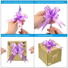 40Pcs 2.8″ Pull Bows Present Wrapping String Bows Gold Thread Style Silver Tone