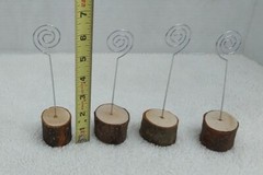 Table Number/Card Holder Metal & Wood Base Set Of 4 Wedding Party Boho Farmhouse