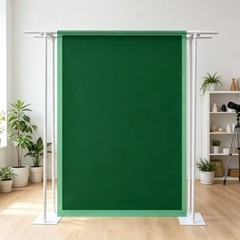 Double Crossbar Backdrop Stand Adjustable Background W16xL87xH87 in White