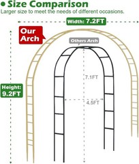 Extra Large Garden Arch 7.2Ft Wide 9.2Ft High Wedding Arch Ceremony Outdoor