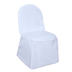 75 White POLYESTER BANQUET CHAIR COVERS Wholesale Wedding Party Decorations