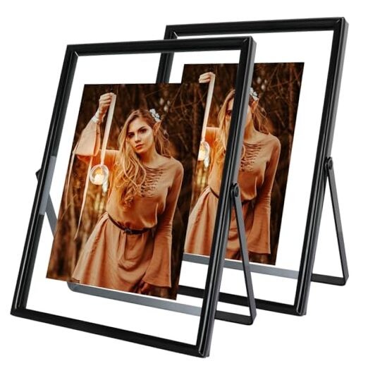 Black Floating Frame (5“x7, Vertical), 2 Set, For Picture 4×6, 5″×7″ Black(U)