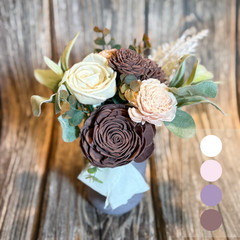 Sola Wood Mauve Wedding Floral Table Centerpieces Set of 3 Bridal Shower Decor