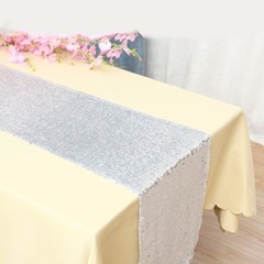 silver glitter sequin table runner wedding anniversary party cake table decor