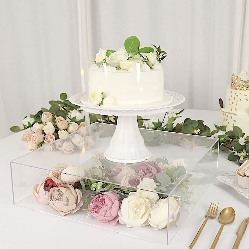 Balsa Circle 18×18 in Clear Acrylic Display Box Cake Stand 18″,
