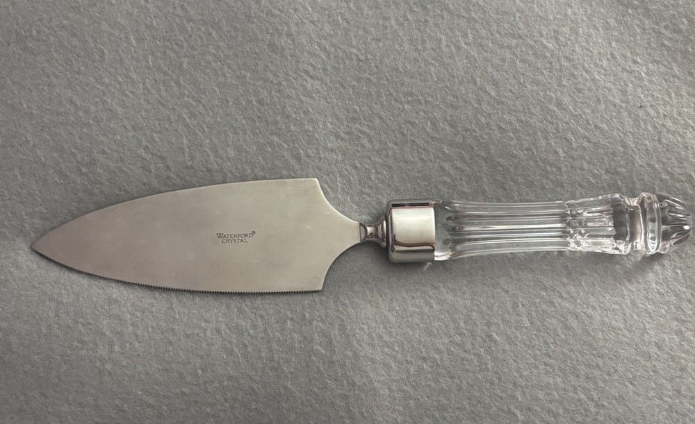 Waterford Crystal Wedding Cake Pie Server 12″ Serrated Steel Blade