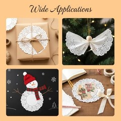 450Pcs 4.5inch White Lace Paper Doilies, Floral Round Decorative Doilies for