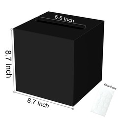 Black Wedding Card Box Reception Gift Money Holder Graduation Party Showers