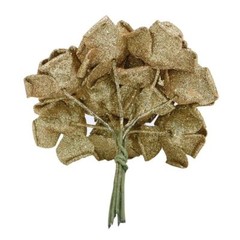 10pcs 6.5cm Artificial Glitter Rose Flower Bouquet DIY Wedding Party Prom Decor