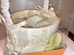 New in box Studio His & Hers Ivory White Stain Bridal Wedding Flower Girl Basket
