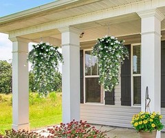 3pc Artificial Fern Plant Fake Eucalyptus Leaf Hanging Flower Vine Home Decor
