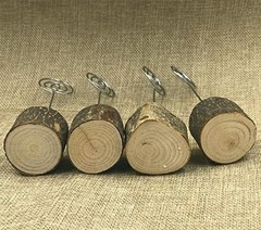 Rustic Real Wood Base Wedding Table Name Number Holder Party Decoration Card 10