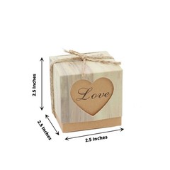 25 NATURAL FAVOR BOXES Rustic Wooden Design Party Gift Holders Wedding Supplies