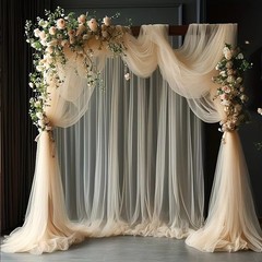 Mesh Gauze Backdrop Curtain Wedding Party Photo Decor