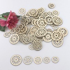 100Pcs Creative Khaki Wooden Slice Pieces for DIY Crafts and Kids Gifts