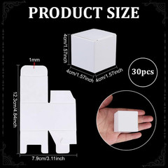30 Pack Kraft Paper Box 1.57″ Mini White Paper Gift Packaging Box with Lid Soap