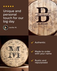 Bourbon Barrel Head, Wedding Guest Book, Custom Rustic Wedding Sign