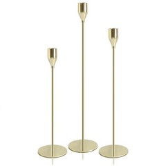 Panumly Candle Holders, Gold Candlestick Holders Set of 3 for 3,