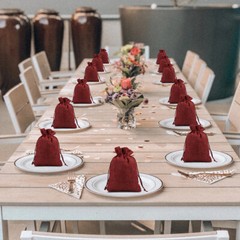 25/50/100 x Drawstring Wedding Favor Burlap Pouch Bags Jewlery Jute Hessian Bags