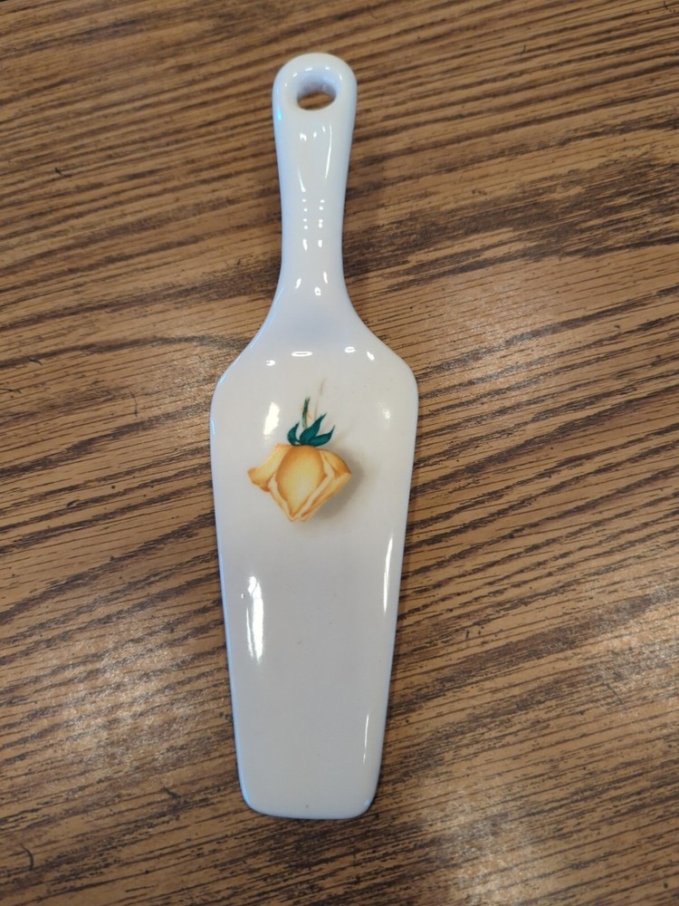 Vintage Decorative Porcelain Cake Server Cutter Holiday Wedding Birthday Etc.