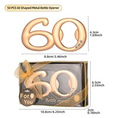 50Pieces 60 Bottle Opener Gifts for 60th Birthday Party Favors 60th Anniversa…