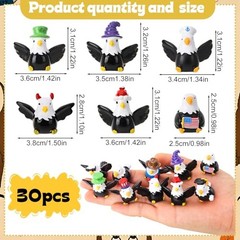 32 Pack Bald Eagle Toy Figures, Novelty Tiny Bald Eagle 10 Style of Bald Eagle
