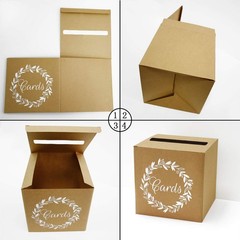 KALEFO Kraft Card Box Wedding Favors 8 inches x 8 x 8 inches, Brown