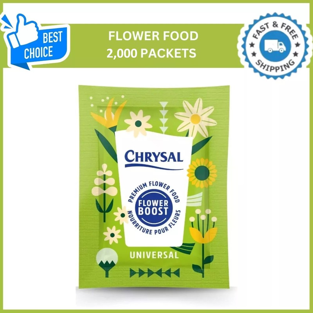 Clear Flower Food Packets for Flower Arrangements & Bouquets – (5g – 2,000 Ct)