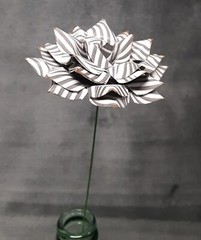 Handmade Paper Flower on stem (Gray Pattern No.2) for Wedding, St. Valentine’s