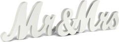WHITE Glittered Wooden Mr & Mrs Freestanding Wedding Table DISPLAY SIGNS Party