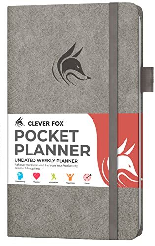 Pocket Planner Weekly – Undated Monthly Goal Pocket size (10 x 17.5cm) Gray
