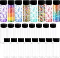 24 Pcs Sensory Bottles with Lids, 10 oz/ 300 ml Leakproof Clear 10 OZ, clear