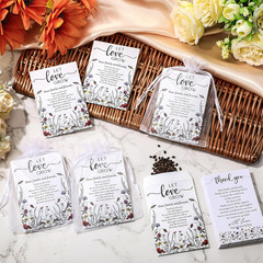 100 Set Wedding Favors for Guests Bulk Include 100 Pcs Self Adhesive Seed Packet