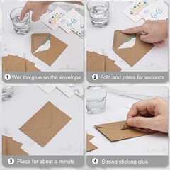 100 Pack 4 x 2.75″ Mini Envelopes 120GSM Gift Card Kraft Small, Kraft-100