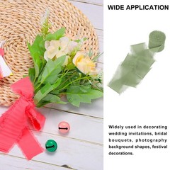 Chiffon Ribbon, 1.5″x7 Yard Silk Dusty Green Tulle Satin Fabric Ribbon,3pcs