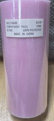 Shiny Tulle Pink 25 Yds 100% Polyester