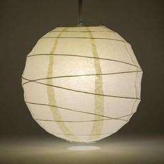 Quasimoon 24″ Beige Irregular Ribbed Paper Lantern (10 PACK) by PaperLanternS…