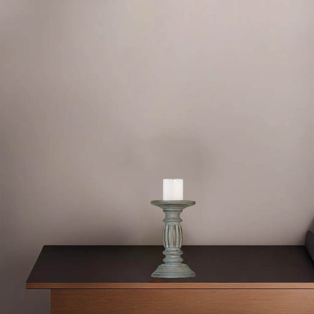 Traditional Antique Dusk Eco-friendly Handmade Mango Wood Pillar Candle Holder