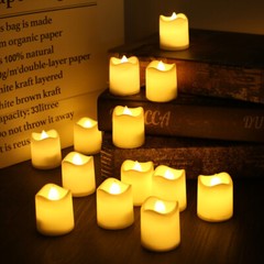 24/48PCS Flameless LED Tea Lights Votive Candles Lamp Decor Battery Operated Set
